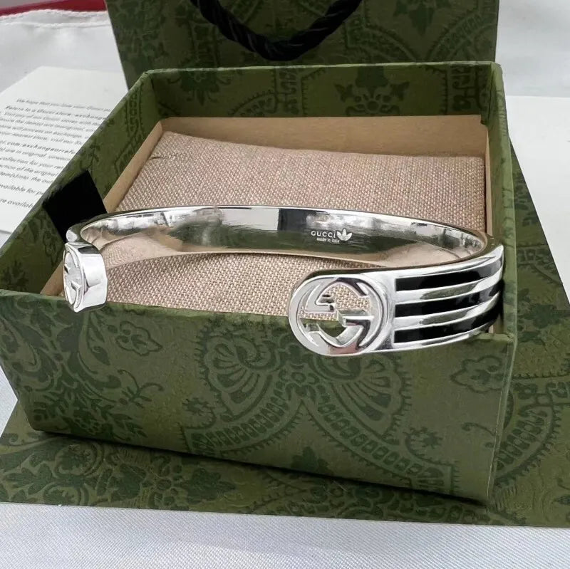 Premium Adidas Inspired Cuff Bracelet in Silver Finish - Hình 4