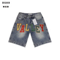 VALLEY Multicolor Embroidered Denim Shorts — hero