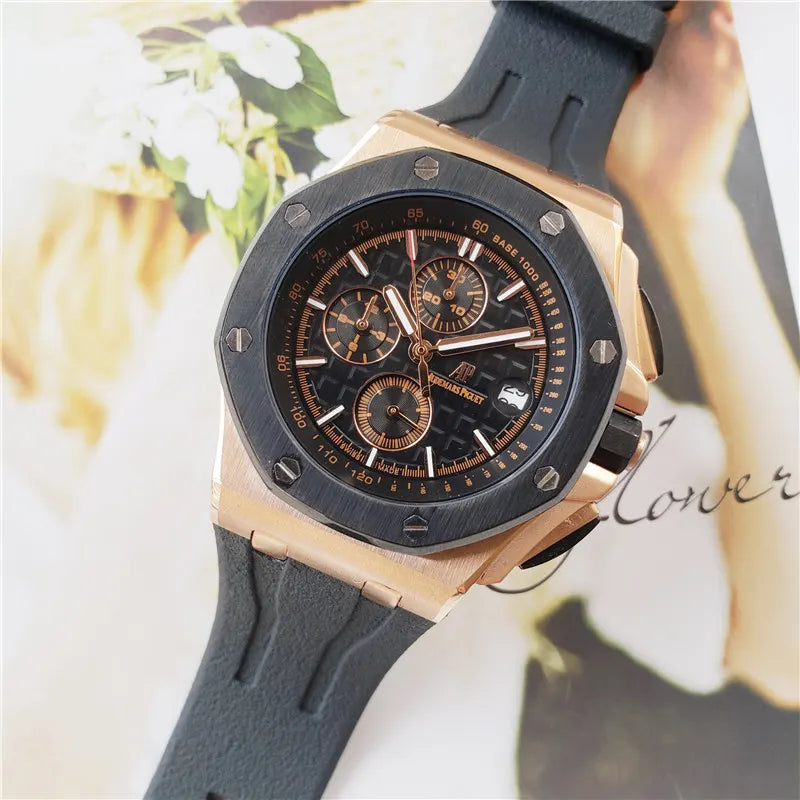 AP Royal Oak Rose Gold Black Rubber