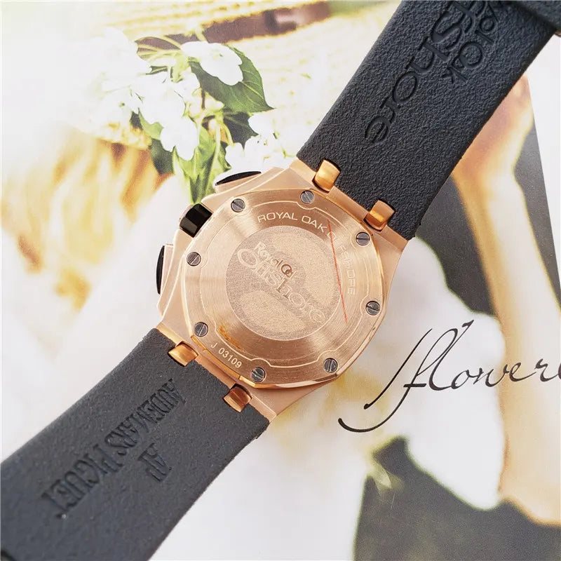 AP Royal Oak Rose Gold Black Rubber - Hình 6