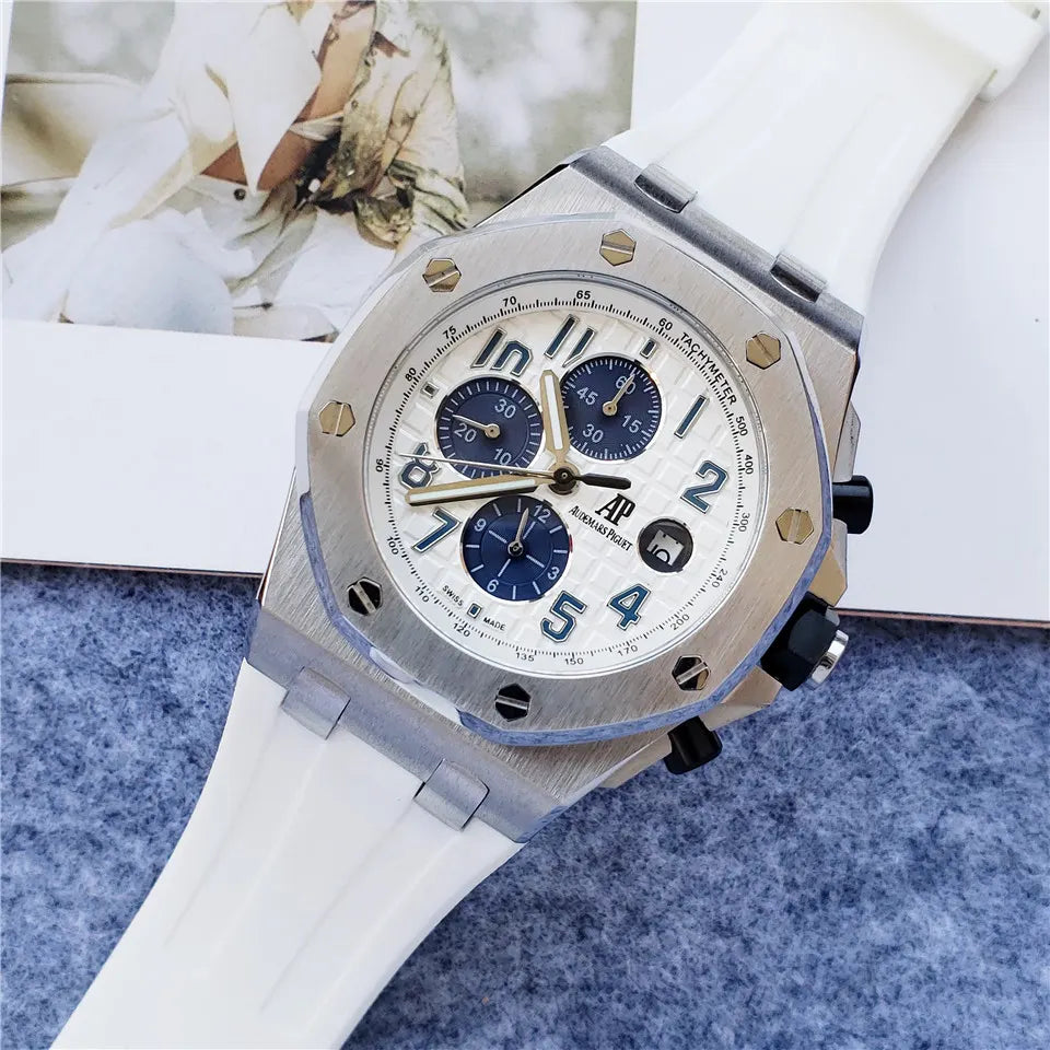 chronograph Audemars Piguet White Rubber - Hình 2