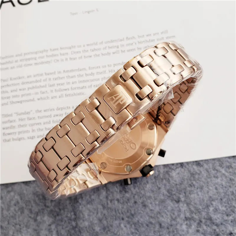 chronograph Audemars Piguet Rose Gold Black Dial - Hình 5