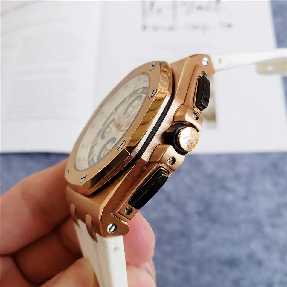 Audemars Piguet Rose Gold White Rubber - Hình 3