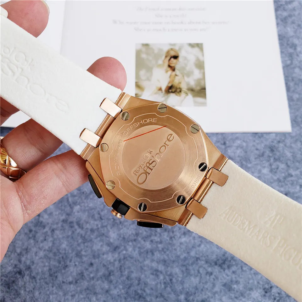 Audemars Piguet Rose Gold White Rubber - Hình 4