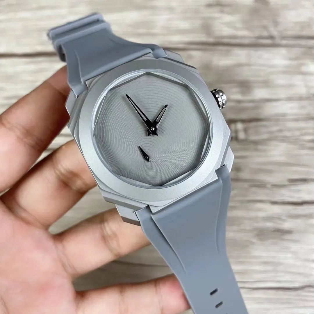 Gray Octagon Dial Watch - Hình 10