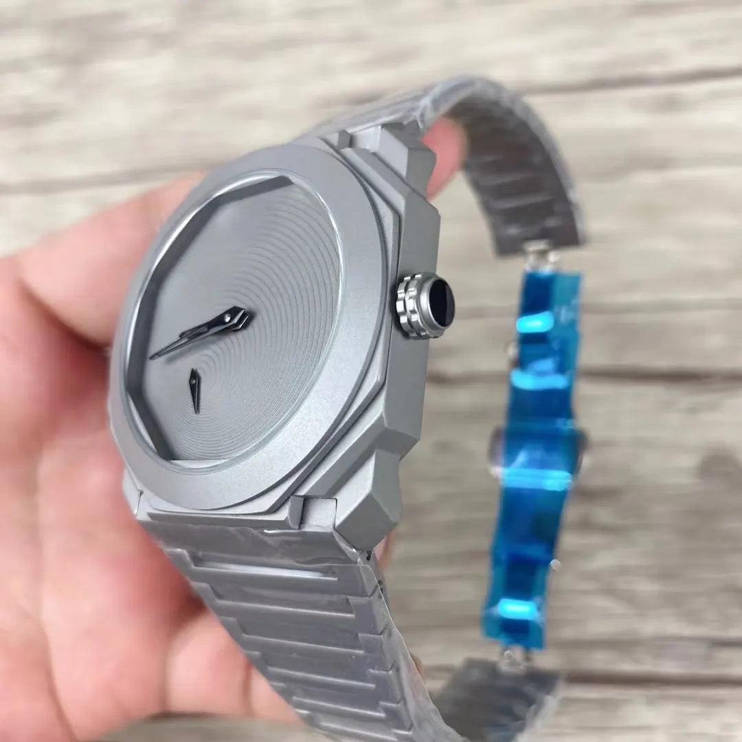 Gray Octagon Dial Watch - Hình 2