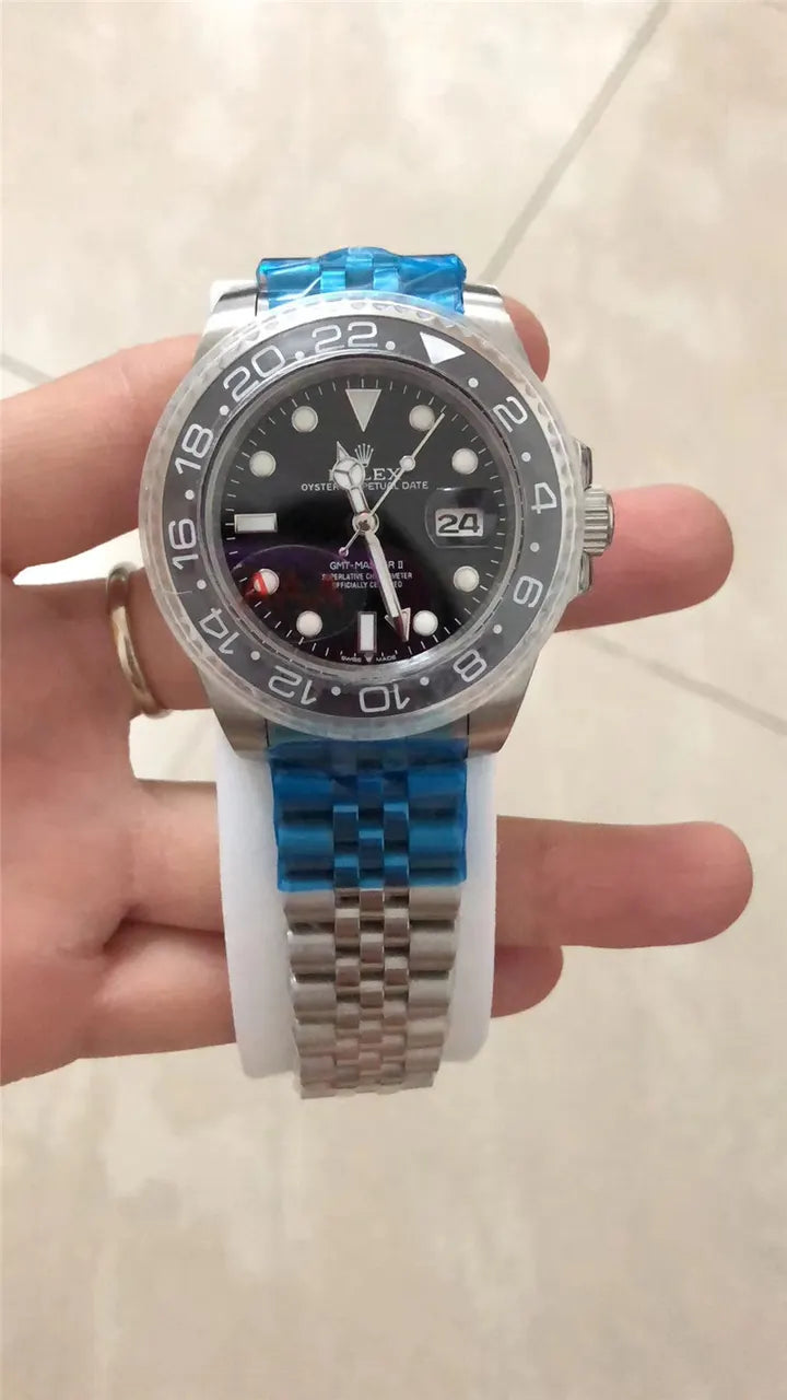 stainless steel Rolex GMT-Master II Black Bezel