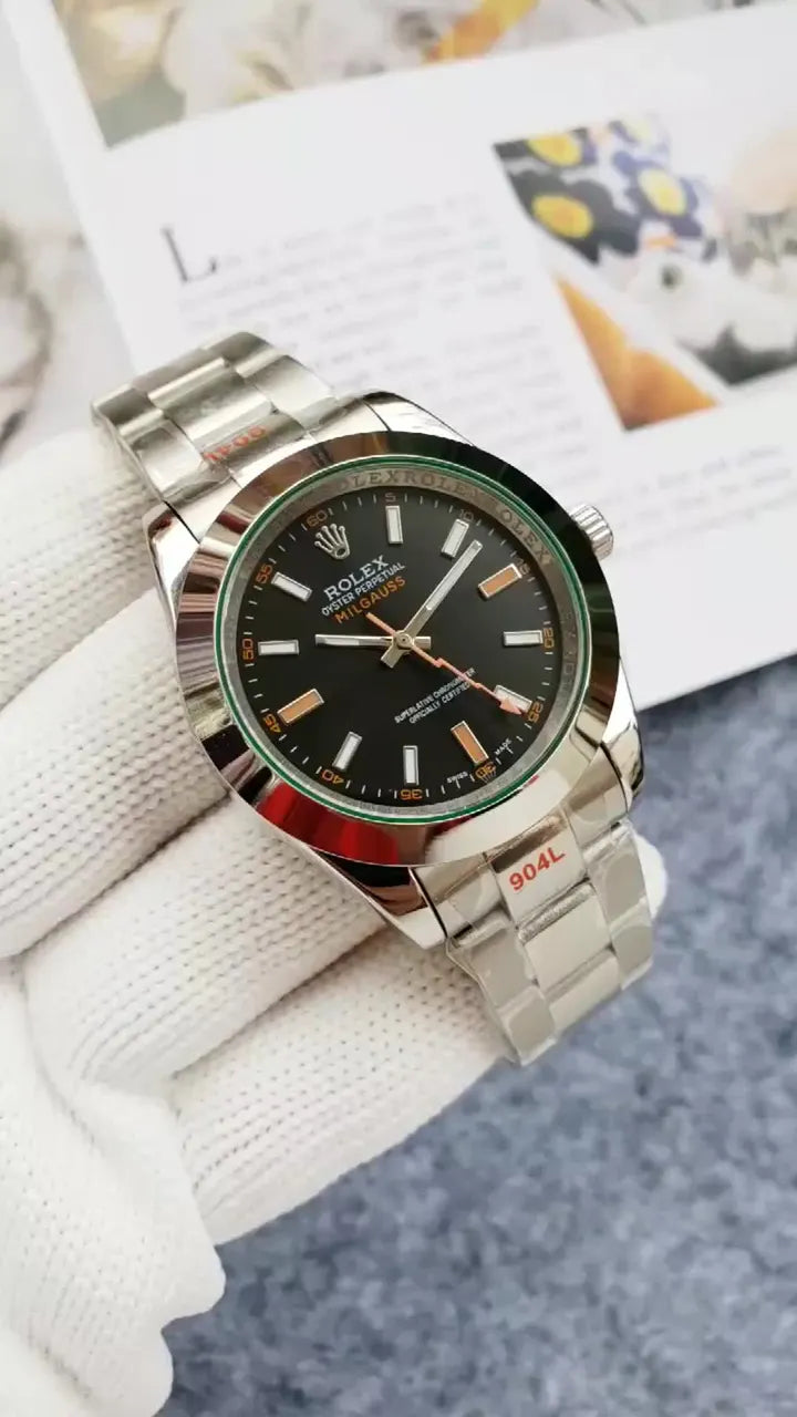 stainless Rolex Milgauss Black Dial