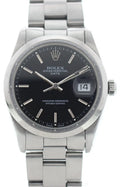 Rolex Black Dial Steel Watch