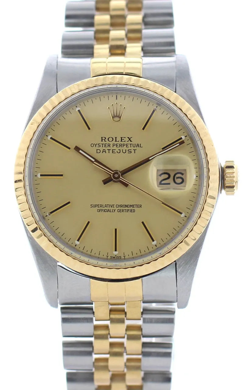 datejust steel Rolex Two-Tone Champagne Dial - Hình 2