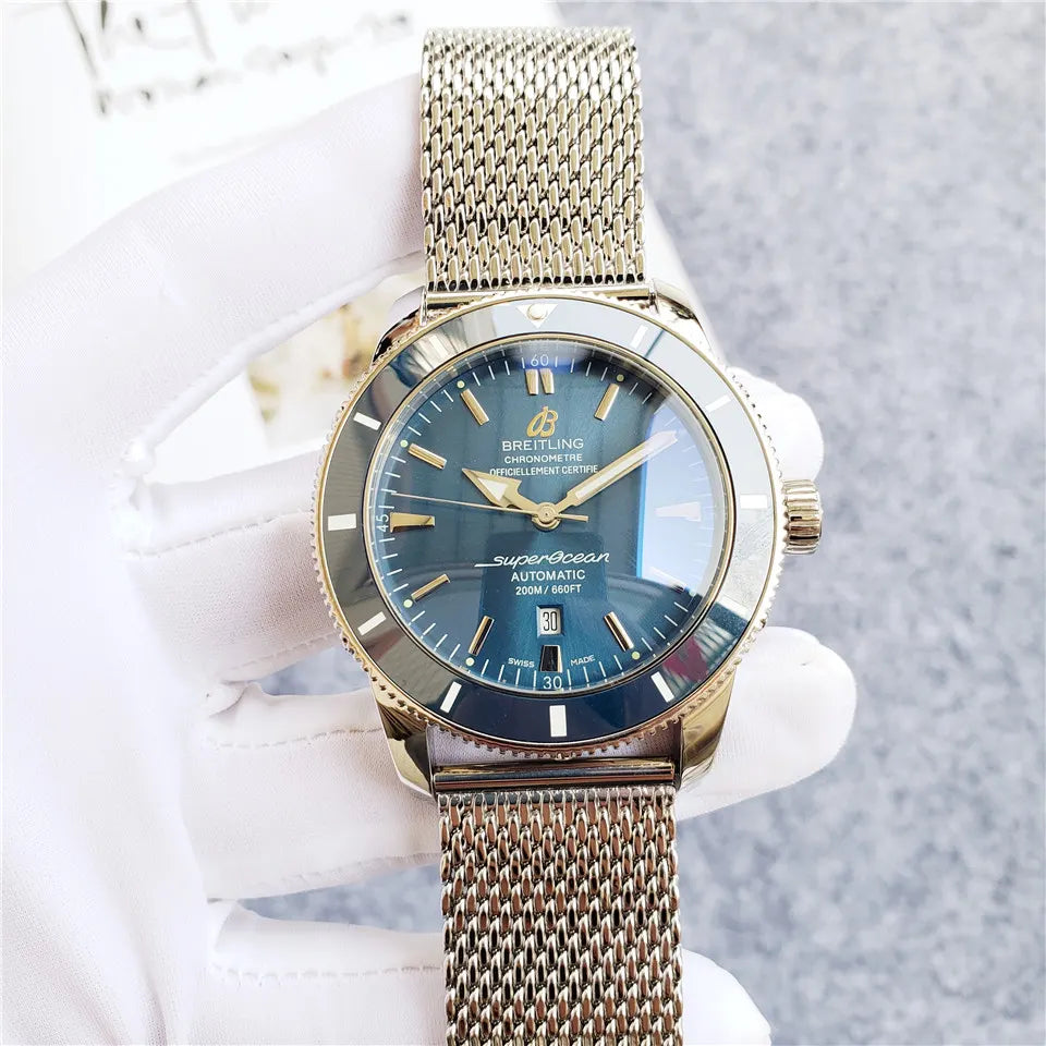 Breitling Blue Dial Mesh