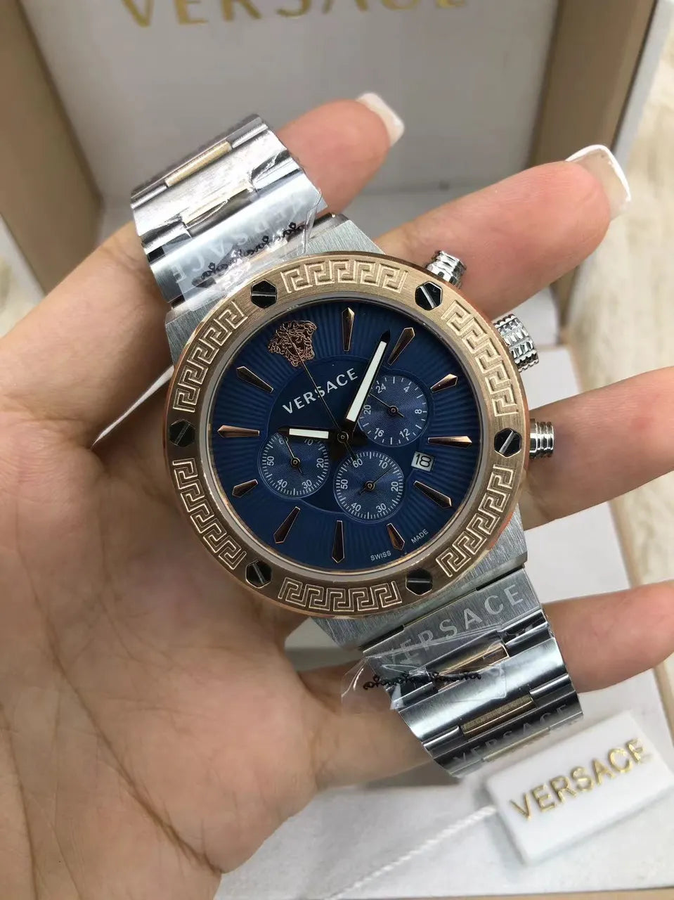 Versace Silver Chronograph Watch - Hình 2